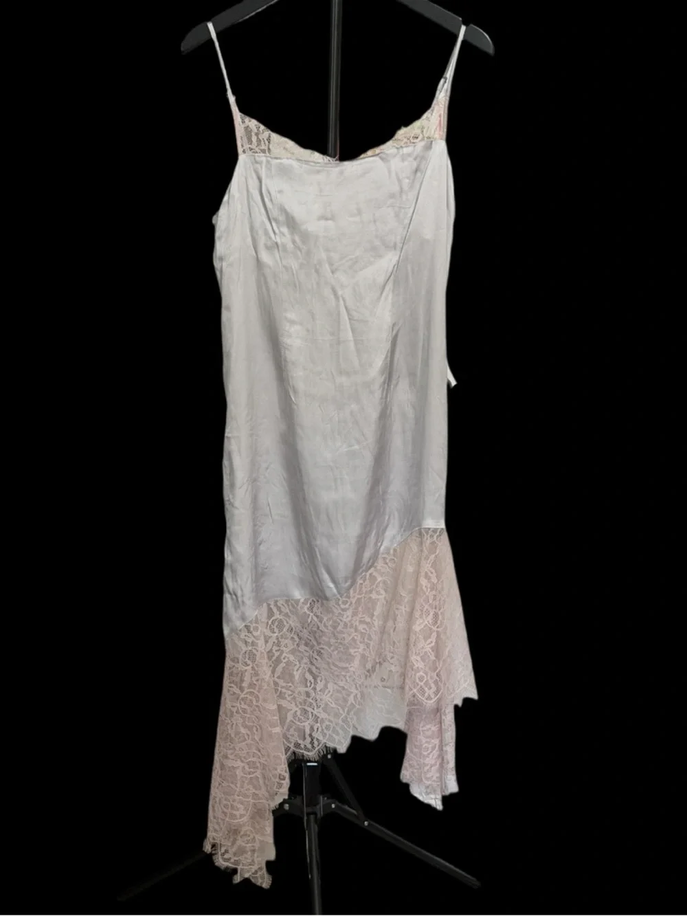 Anthropologie Womenโs Lace-Trimmed Asymmetrical Midi Slip Dress Size 2 NWT - Picture 4 of 10